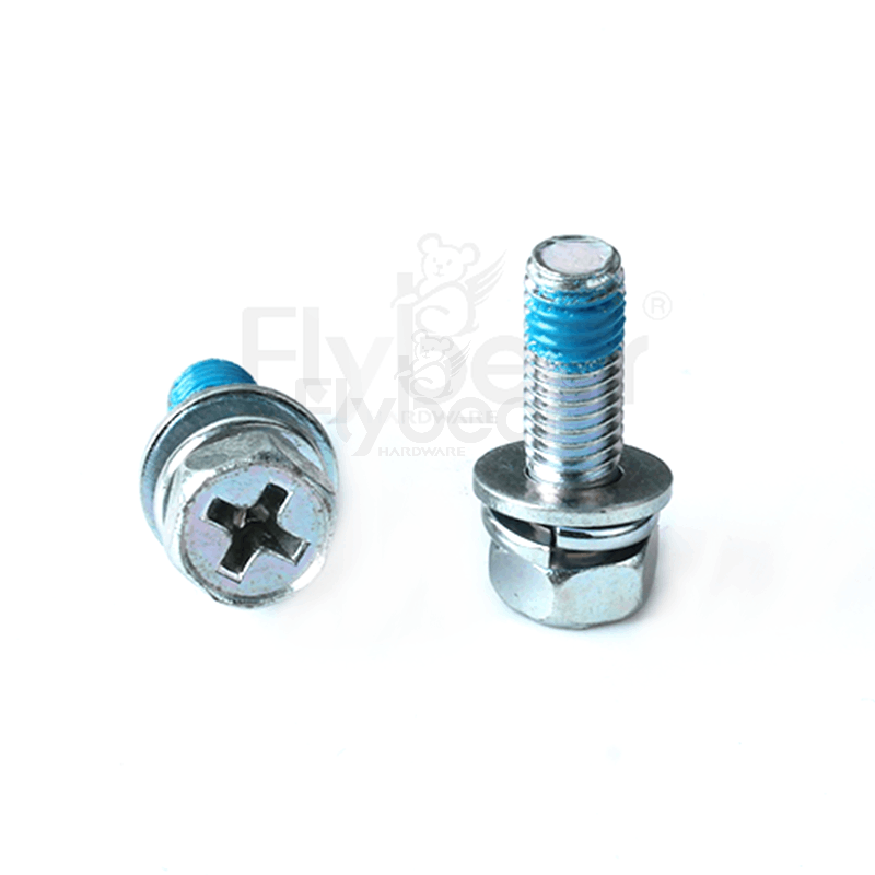 碳钢十字槽凹穴六角头带平弹垫组合螺钉GB9074.13-1988