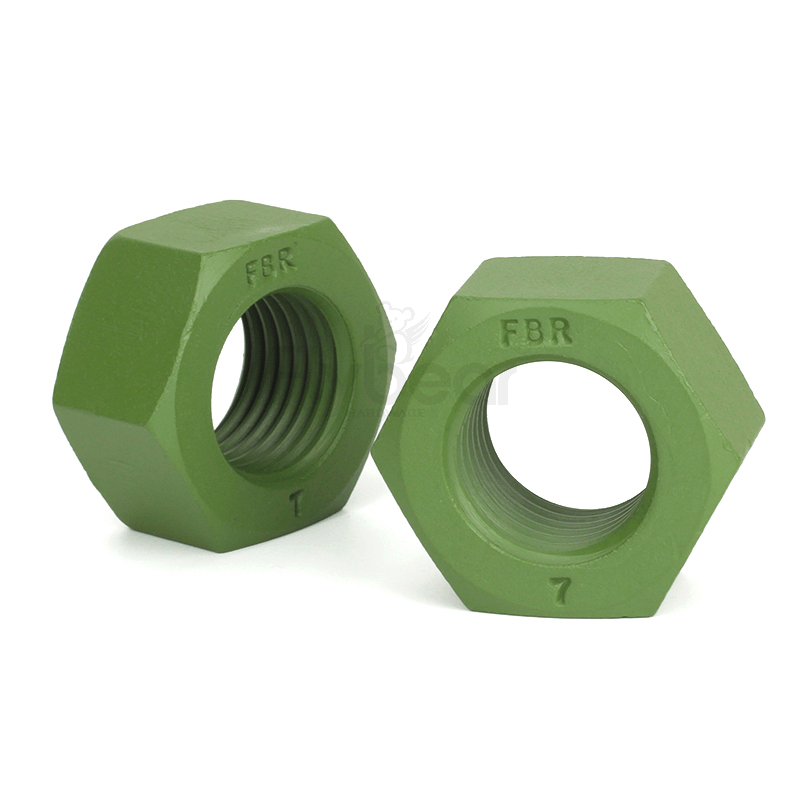 A194 GR.7合金钢华福绿色铁氟龙米制六角螺母ASMEB18.2.4.1M